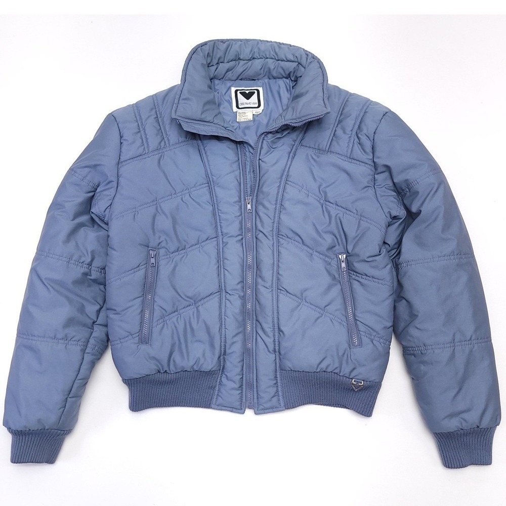 Vintage Obermeyer Puffer Coat Jacket Mens L Steel Blue Hong Kong Style Tanner